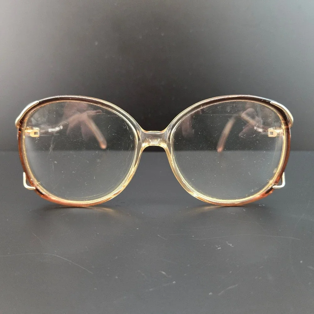 Sophia Loren Zyloware 040 29 Vintage Oversized Oval Eyeglasses Frames Peach Gold